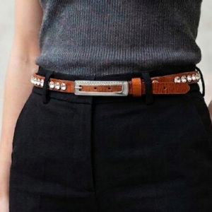 WHITE LEATHER BELT