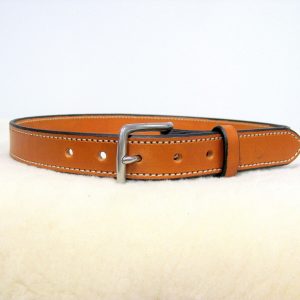 Handmade English Tan Stitched Leather Belt