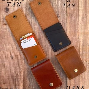 Leather Card Holder, Vertical Card Wallet for Cards and Folded Banknotes