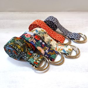 Rifle Paper Co Floral D-Ring Belt: Autumn Webbing Belt