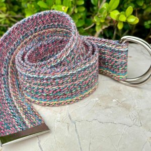 Colorful Cotton Webbing D Ring Belt, Unisex Canvas Belt