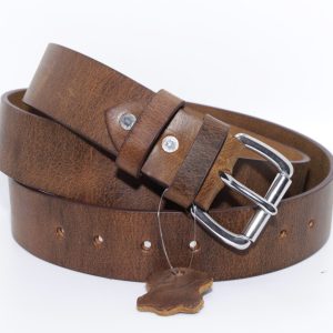 Amish Hand Made Full Grain Buffalo Leather Belt: 1.5" Wide, USA
