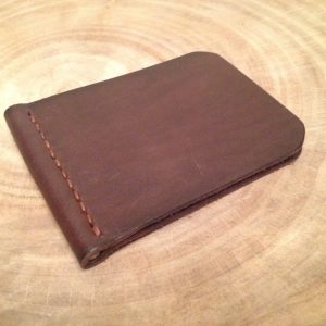 Leather Money Clip Money Holder Wallet Genuine Leather Dark Brown Color Handstitched - Mens Gift Womens Gift
