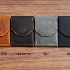 Personalized Leather Cash Wallet for Men, Slim Front Pocket Wallet, Minimalist Vertical Wallet, Magnetic Closure, Handmade Gift