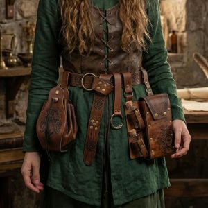 Medieval Potion Bottle Belt Pouch, Renaissance Witch Cosplay Accessory, Alchemy Waist Pack