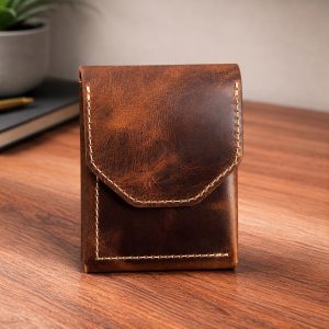 Personalized Leather Cash Wallet for Men, Full Grain Slim Front Pocket Card Holder, Handmade Minimalist Wallet, Gift for him