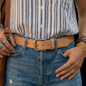 Handmade Full Grain Leather Belt for Men and Women, 1.5 inch Wide Buffalo Leather Belt, Snap Closure in Various Colors